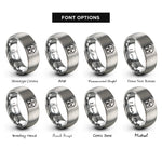 font options for inside engraving on grey barn rings