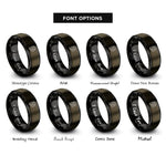 font options for inside engraving on gunmetal & black barn owl rings