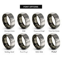 font options for inside engraving on gunmetal & gray barn owl rings