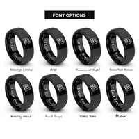 font options for inside engraving on black barn silo rings