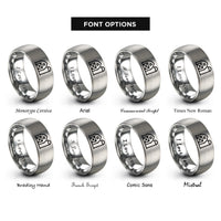 font options for inside engraving on grey barn silo rings