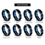 font options for inside engraving on blue & silver barnegat lighthouse beam rings