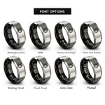 font options for inside engraving on black & grey barometer rings