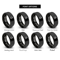 font options for inside engraving on black barometer rings