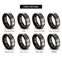 font options for inside engraving on black & gray barometer dial rings