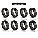 font options for inside engraving on black barometer dial rings