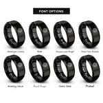font options for inside engraving on black barometer dial rings