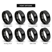 font options for inside engraving on black barometer dial rings