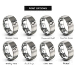 font options for inside engraving on gray barometer rings
