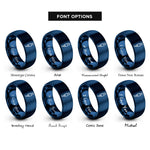 font options for inside engraving on blue barrel jack rings