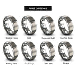 font options for inside engraving on gray barrel jack rings