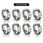 font options for inside engraving on grey barrel jack rings