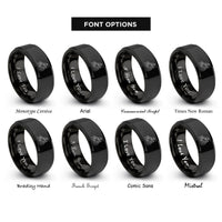 font options for inside engraving on black barrel racer rings