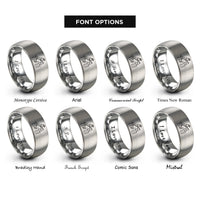 font options for inside engraving on grey barrel racer rings
