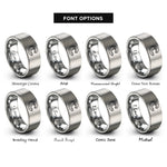 font options for inside engraving on grey barrel wave crest rings