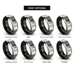 font options for inside engraving on black & gray barricade rings