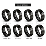 font options for inside engraving on black barricade rings