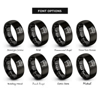 font options for inside engraving on black barricade rings