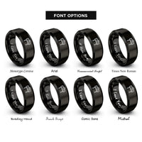 font options for inside engraving on black barricade rings