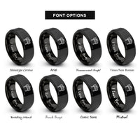 font options for inside engraving on black barricade rings