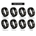 font options for inside engraving on black barricade rings