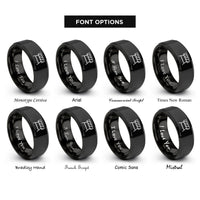font options for inside engraving on black barricade rings