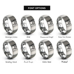 font options for inside engraving on silver barricade rings