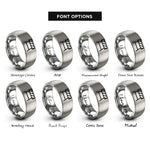 font options for inside engraving on grey barricade rings