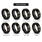font options for inside engraving on gunmetal & black barricade rings