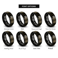 font options for inside engraving on gunmetal & black barricade rings