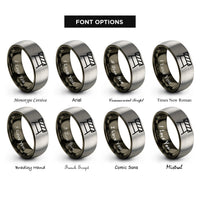 font options for inside engraving on gunmetal & gray barricade rings