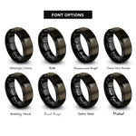 font options for inside engraving on gunmetal & black barspin rings