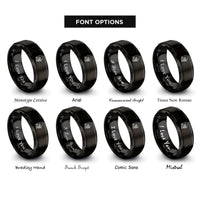 font options for inside engraving on black bascinet helmet rings