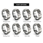 font options for inside engraving on grey bascinet helmet rings