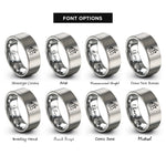 font options for inside engraving on grey baseball batter swing rings