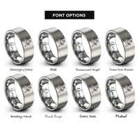 font options for inside engraving on silver baseball pitcher windup rings