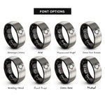 font options for inside engraving on black & grey baseball plate rings