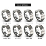 font options for inside engraving on gray baseball plate rings