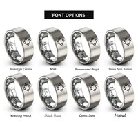 font options for inside engraving on gray baseball plate rings