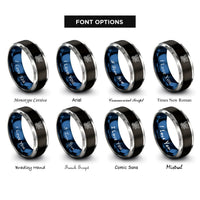 font options for inside engraving on black & blue & gray basilisk rings
