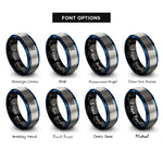font options for inside engraving on black & blue & silver basilisk rings