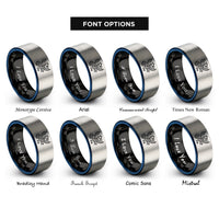 font options for inside engraving on black & blue & silver basilisk rings