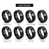 font options for inside engraving on black basket guilloch rings