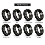 font options for inside engraving on black basket guilloch rings