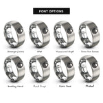 font options for inside engraving on silver basket guilloch rings