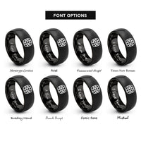 font options for inside engraving on black basket weave rings