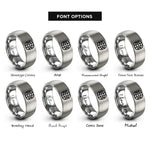 font options for inside engraving on gray basket weave rings
