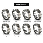 font options for inside engraving on silver basket weave rings