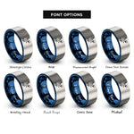 font options for inside engraving on blue & silver basketball dunk rings