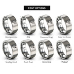 font options for inside engraving on grey basketball dunk rings